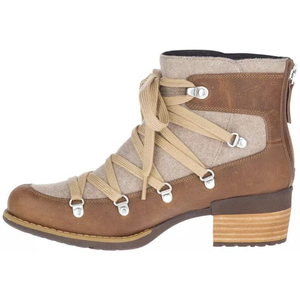 MERRELL Shiloh‎ II Womens Lace-Up Leather Boot Brown Size 7.5 Outdoor Gorpcore